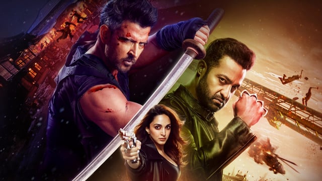 War 2 worldwide box office collection: Hrithik Roshan, Jr NTR and Kiara Advani's still from War 2.