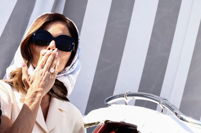 Lauren Sanchez leaves Aman Venice hotel, on the second day of her wedding festivities in Venice, Italy on June 27, 2025.