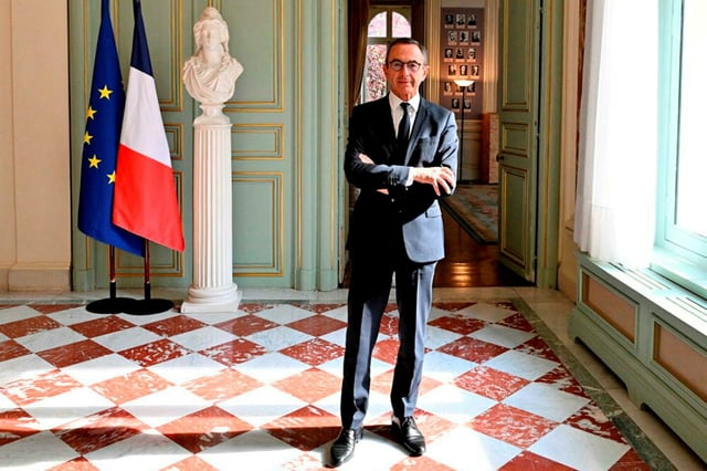 Le ministre de l’Intérieur Bruno Retailleau dans ses bureaux de la place Beauvau (Paris, 8e), le 26 août 2025. 
