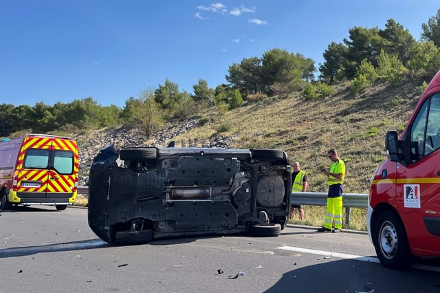 Un accident sur une autoroute près de Foncouverte, le 24 septembre 2024 dans l'Aude