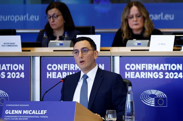Glenn Micallef, the nominee to become the European Union's Intergenerational Fairness, Youth, Culture and Sport commissioner, faces a confirmation hearing before the European Parliament's committees, in Brussels Belgium November 4, 2024. REUTERS/Johanna Geron/File Photo