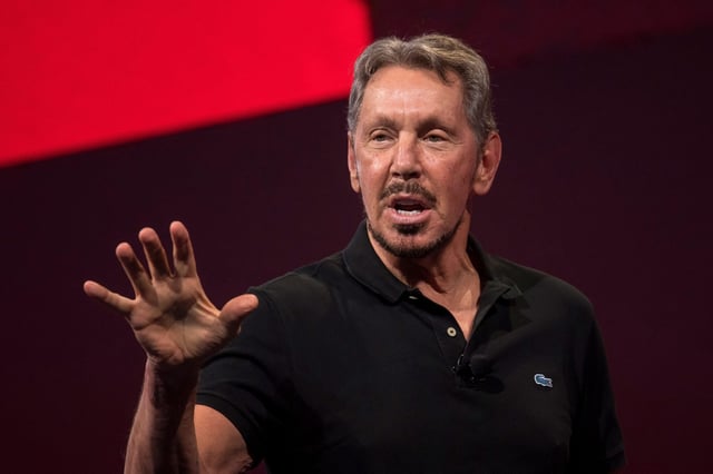 Larry Ellison, chairman and co-founder of Oracle Corp., speaks during the Oracle OpenWorld 2017 conference in San Francisco, California, on Sunday, Oct. 1, 2017.