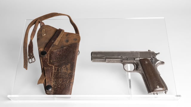 The gun and holster J.W. Milam was wearing the night Emmett Till was murdered