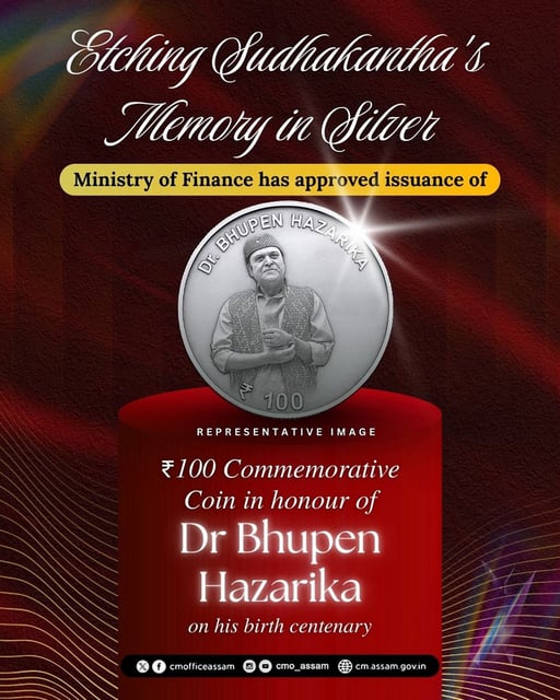 Assam: Centre to Issue ₹100 Silver Coin to Mark Bhupen Hazarika’s Birth Centenary