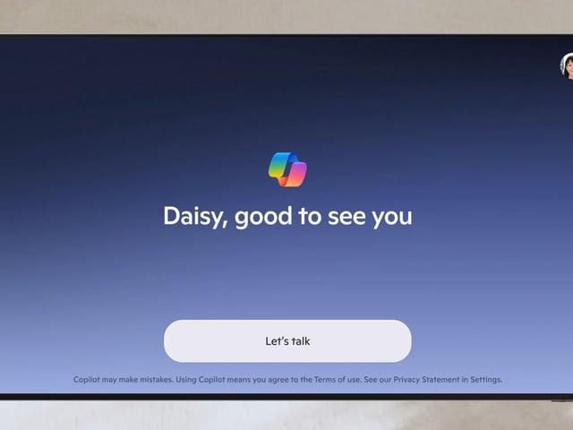 Copilot demonstration on Samsung TV
