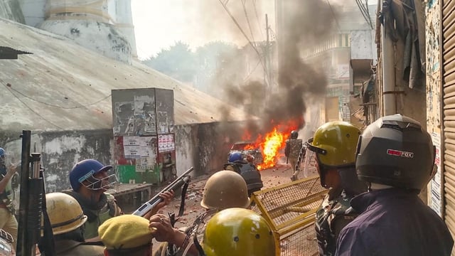 Image shows violence that broke out during a survey of a mosque in Sambhal in November, 2024. (PTI/ file)