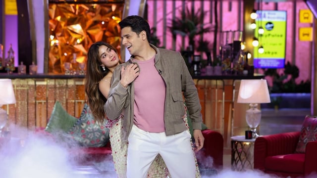 Janhvi Kapoor, Sidharth Malhotra on The Great Indian Kapil Show S3. Photo: Netflix Â© 2025