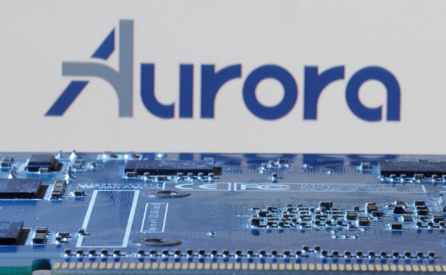 Aurora Innovation logo is seen near computer motherboard in this illustration taken January 8, 2024. REUTERS/Dado Ruvic/Illustration