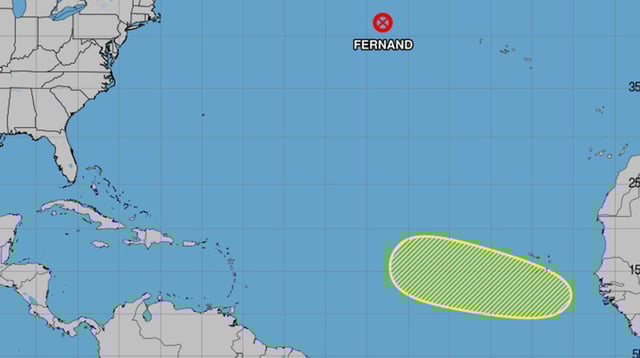 The tropical outlook as of 8 a.m. Thursday, Aug. 28, 2025. (NHC)