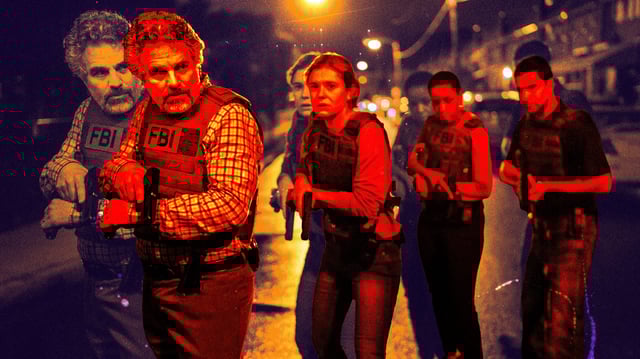 A photo illustration of Mark Ruffalo and Alison Oliver in Task season 1.
