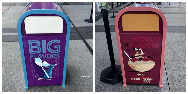 NEW Mickey Mouse & Remy Trash Cans Debut for EPCOT International Food & Wine Festival
