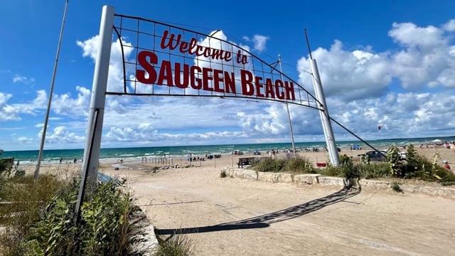 Over the Canada Day long weekend, this sign replaced a decades-old one that read 'Welcome to Sable Beach.' The sandy piece of Lake Huron shoreline has been a tourist draw since the 1920s, but has been at the centre of a legal dispute over the interpretation of an 1854 treaty between the Crown and the Chippewas of Saugeen First Nation.