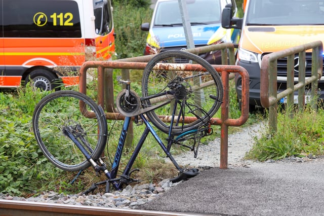 Das Fahrrad des Mannes am Unfallort.