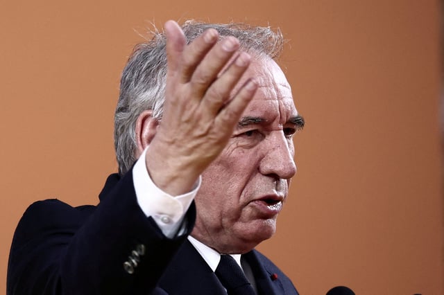 France's Prime Minister Francois Bayrou delivers a speech during the La REF 2025 meeting of French entrepreneurs at Roland-Garros, in Paris, France, August 28, 2025. Thibaud Moritz/Pool via REUTERS/File Photo