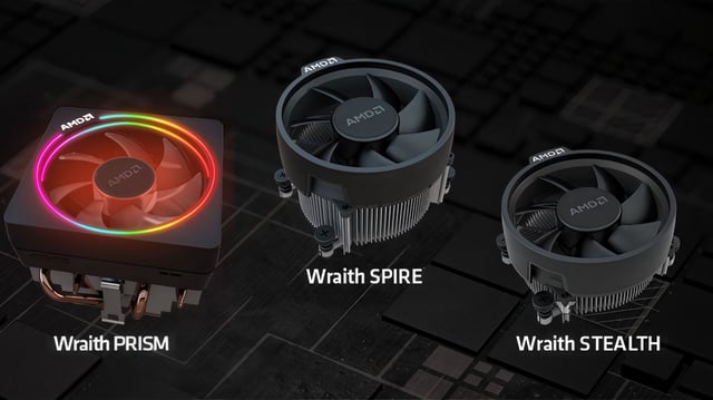 AMD Wraith series bundled stock coolers