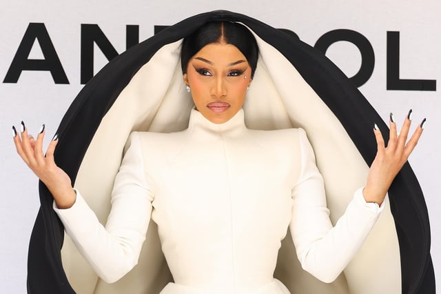 Cardi B attends the Stéphane Rolland Haute Couture Fall/Winter 2025/2026 show as part of Paris Fashion Week on July 8, 2025 in Paris, France.