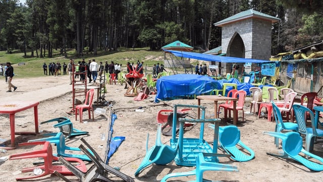 The Baisaran Valley in Pahalgam after terrorists targeted tourists there on 22 April. | ANI file