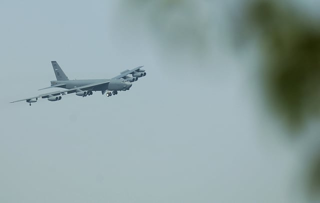 U.S. strategical bomber B-52 Stratofortress (pictured) lands in Airport Mosnov, Czech Republic, September 13, 2016. Photo/Drahoslav Ramik (CTK via AP Images)