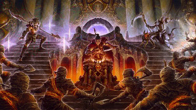 Three diablo characters defend a ritual from hordes of monsters in the latest season of Diablo IV.