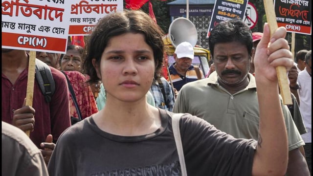 Kolkata: Activists of the Left parties take part in a protest rally against alleged illegal detention and torture of Bengali-speaking migrant workers, in Kolkata, West Bengal, on July 23 (PTI FILE PHOTO)