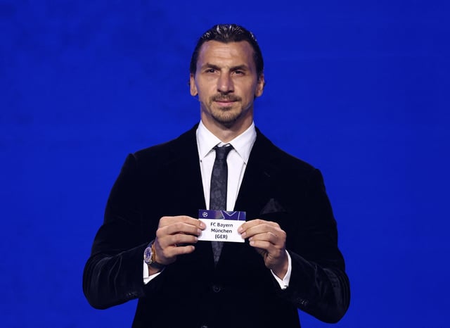 Soccer Football - UEFA Champions League Draw - Grimaldi Forum, Monaco - August 28, 2025 Former footballer Zlatan Ibrahimovic draws Bayern Munich REUTERS/Stephane Mahe