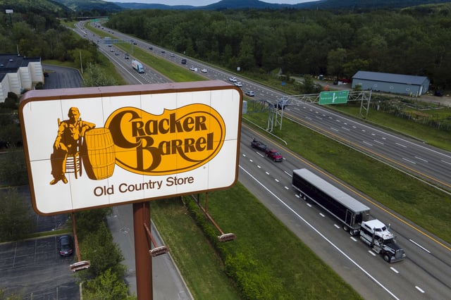 A Cracker Barrel restaurant is in Binghamton, N.Y., on Saturday, Aug. 23, 2025.