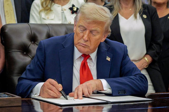 Donald Trump in the Oval Office at the White House on Aug. 25, 2025