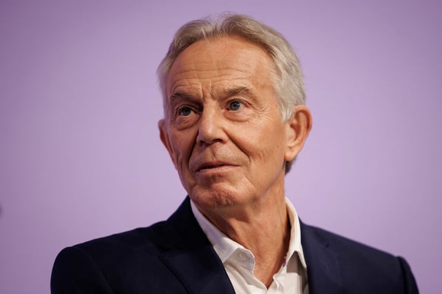 Former prime minister Sir Tony Blair speaks during the 'Future Of Britain' conference at Park Plaza Westminster Bridge Hotel on July 09, 2024 in London, England.