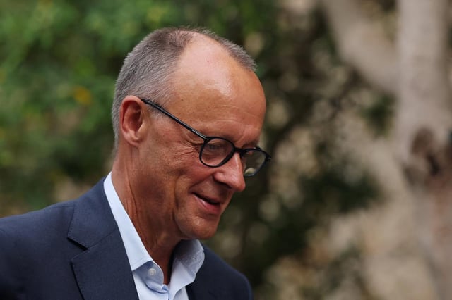 Le chancelier allemand Friedrich Merz au Fort de Brégançon à Bormes-les-Mimosas la veille d’une réunion de cabinet franco-allemande, France, 28 août 2025.