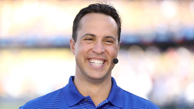 LOS ANGELES, CA - OCTOBER 25:  Former Major League Baseball player Mark Teixeira looks on before game two of the 2017 World Series between the Houston Astros and the Los Angeles Dodgers at Dodger Stadium on October 25, 2017 in Los Angeles, California.  (Photo by Christian Petersen/Getty Images)
