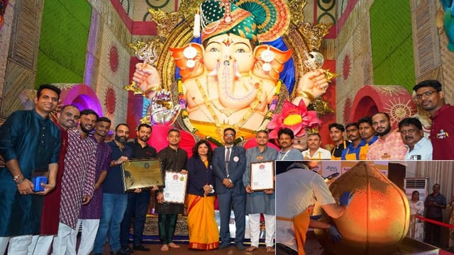 Mumbai's Iconic Girgaon Cha Raja Sets New Record: Creates World's Largest 851 Kg Modak | Image: Republic