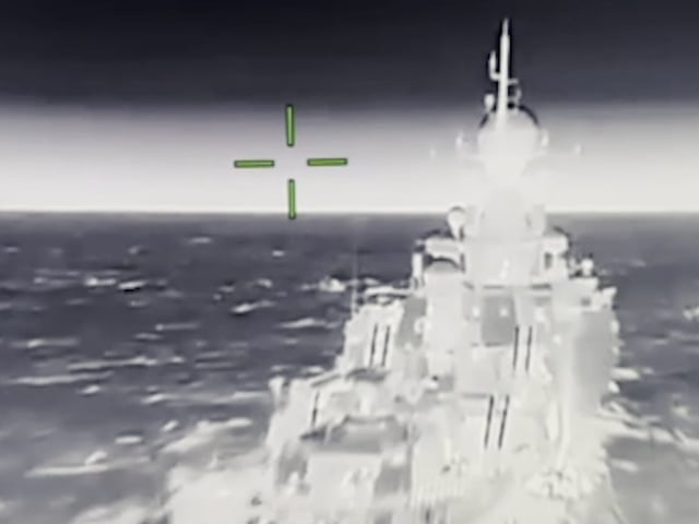 Ukraine said it carried out a drone attack on a Russian missile ship on Thursday.