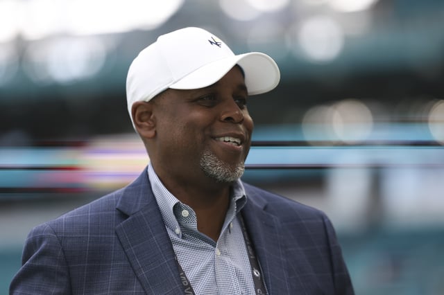 MIAMI GARDENS, FLORIDA - DECEMBER 08: General Manager Chris Grier of the Miami Dolphins looks on prior to an NFL football game against the New York Jets at Hard Rock Stadium on December 08, 2024 in Miami Gardens, Florida.