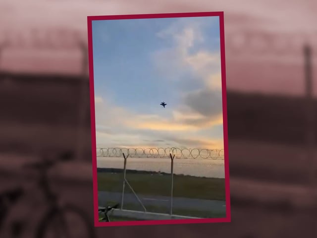 Captura de la caída de la aeronave de combate justo al momento del incidente. (Especial)