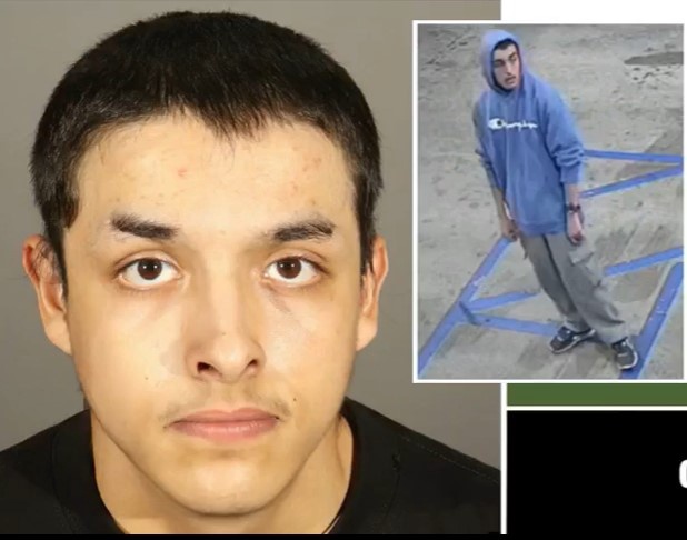Andres Adan Chavez, 20, is wanted for the Aug. 23, 2025 fatal shooting of Saith Mendez, 13, of Costa Mesa at a Pico Rivera gas station. (still from Los Angeles County Sheriff’s video)