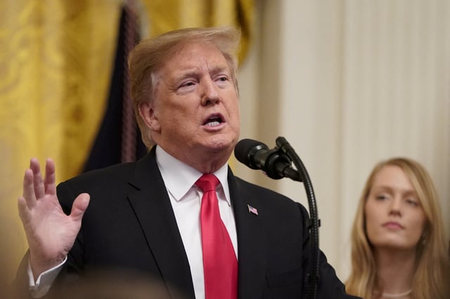 U.S. President Donald Trump speaks at a signing ceremony for an executive order in the East Room at the White House in Washington, U.S., March 21, 2019. REUTERS/Joshua Roberts/File Photo