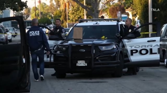 Torrance police are pictured. 