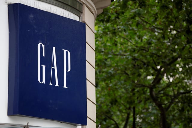 The Gap logo is seen on the front of the company's store in Paris, France, July 1, 2021. REUTERS/Sarah Meyssonnier