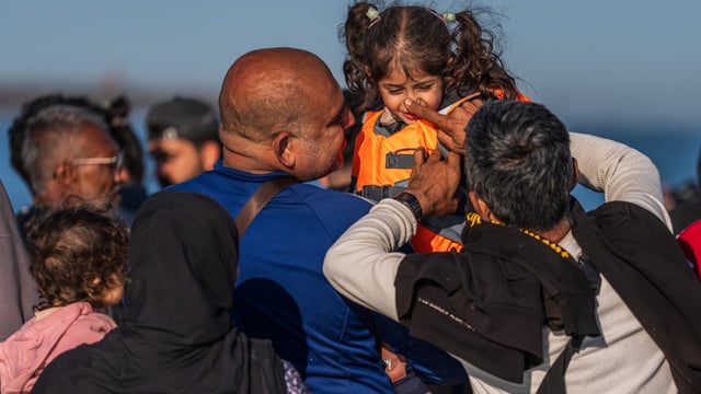 Migrants attempting to cross the Channel in Gravelines, France, earlier this week