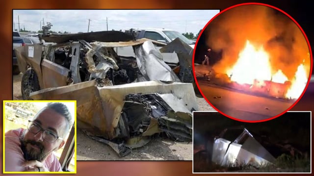 Fue el primer fallecimiento en un Tesla Cybertruck: Familia del conductor que murió incinerado tras accidente en Texas presenta demanda. FOTO: Especial