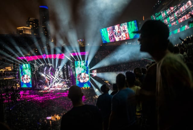 A view of the stage during a Grateful Dead concert at Soldier Field in Chicago on July 3, 2015.
(Zbigniew Bzdak/Chicago Tribune)