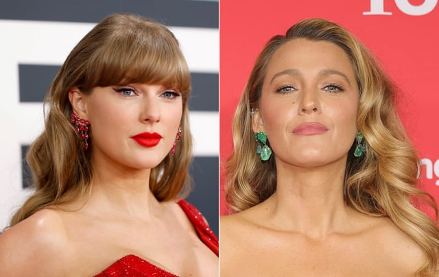 Taylor Swift, left, and Blake Lively. (Getty Images)