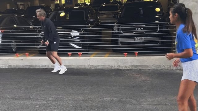 Football is part of Raducanu’s warm-up