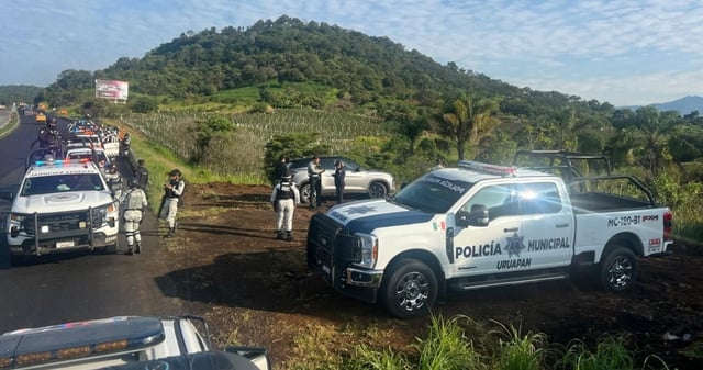 La caída de "El Rino", líder del CJNG en Uruapan, activó el código rojo en la comunidad. Foto: SSP Uruapan