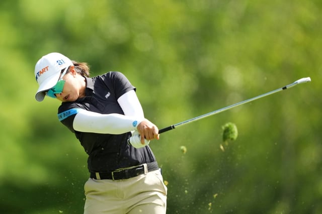South Korean Kim Sei-young is in a three-way tie for the lead after the first round of the LPGA FM Championship at TPC Boston