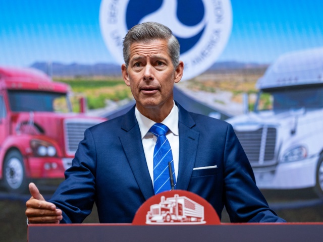 Sean Duffy, US secretary of transportation, speaks during a news conference in Washington, DC, US, on Tuesday, Aug. 26, 2025. California, New Mexico and Washington are at risk of losing a cumulative $46 million a year in federal trucking safety funds after the Trump administration accused the states of flouting English-language rules for commercial drivers. Photographer: Eric Lee/Bloomberg via Getty Images