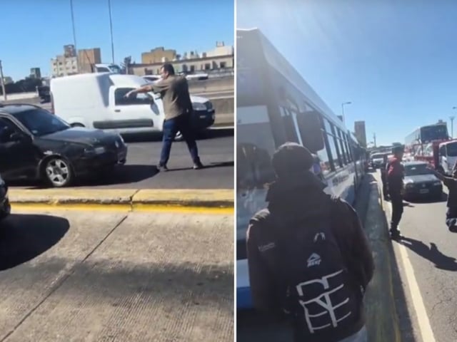 Un policía de civil se bajó de su auto y le apuntó a otro conductor en plena General Paz.