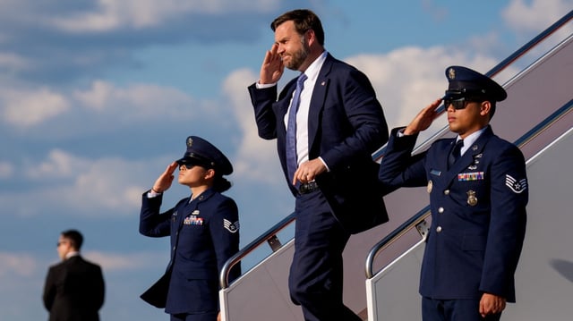 JD Vance at Joint Base Andrews, Maryland, on Thursday