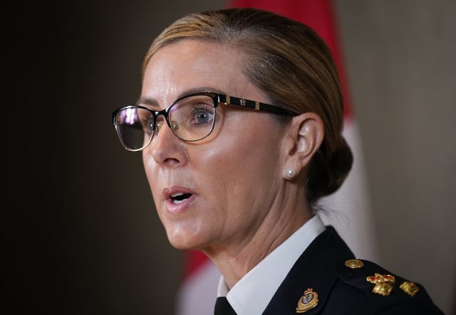 Vancouver Police Deputy Chief Fiona Wilson, vice president of the B.C. Association of Chiefs of Police, speaks during a news conference in Vancouver, on Monday, January 30, 2023. THE CANADIAN PRESS/Darryl Dyck