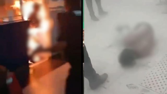 A man set himself on fire inside Almaty International Airport in Kazakhstan. 